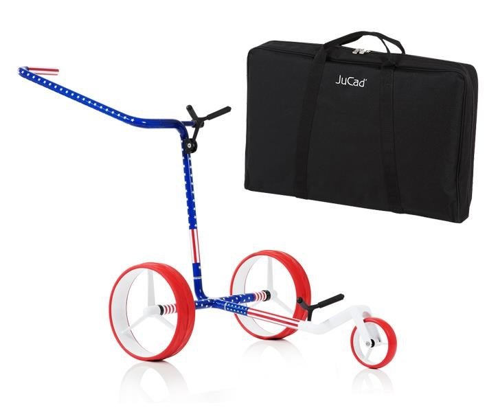 JuCad Carbon USA trolley manual + bolsa de transporte JTT, azul/rojo