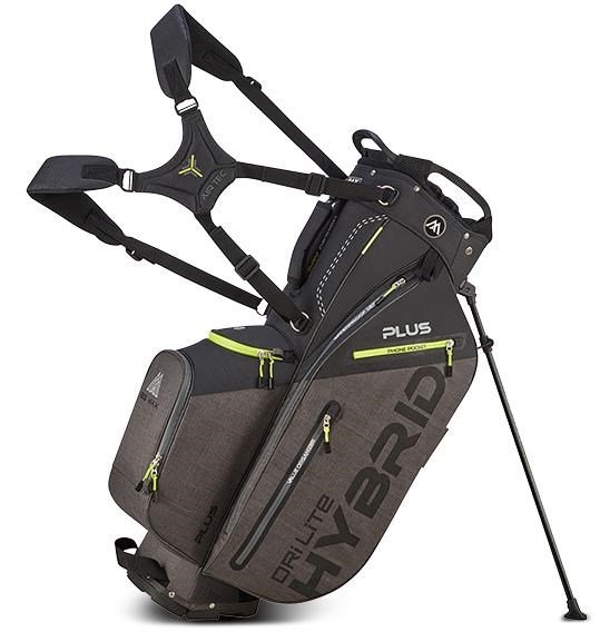 Big Max Dri Lite Hybrid Plus stand bag, negro/gris tormenta/lima