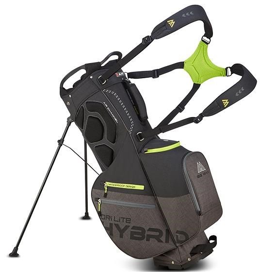 Big Max Dri Lite Hybrid Plus stand bag, negro/gris tormenta/lima