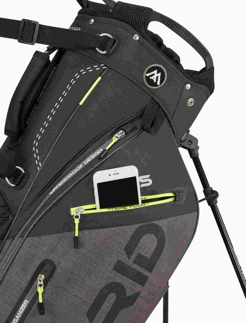 Big Max Dri Lite Hybrid Plus stand bag, negro/gris tormenta/lima