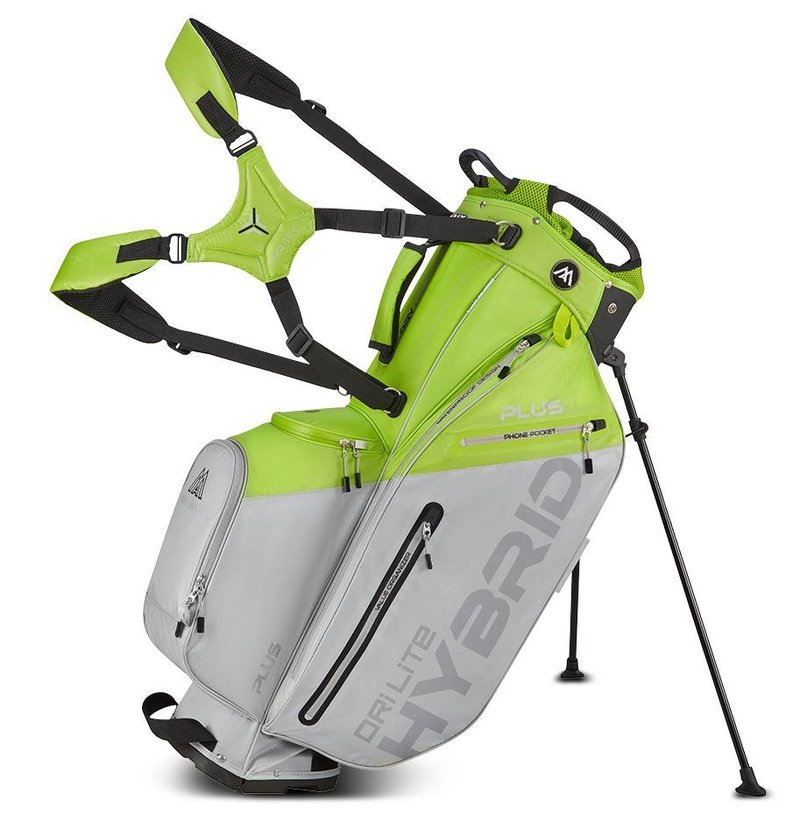 Big Max Dri Lite Hybrid Plus stand bag, lima/plata