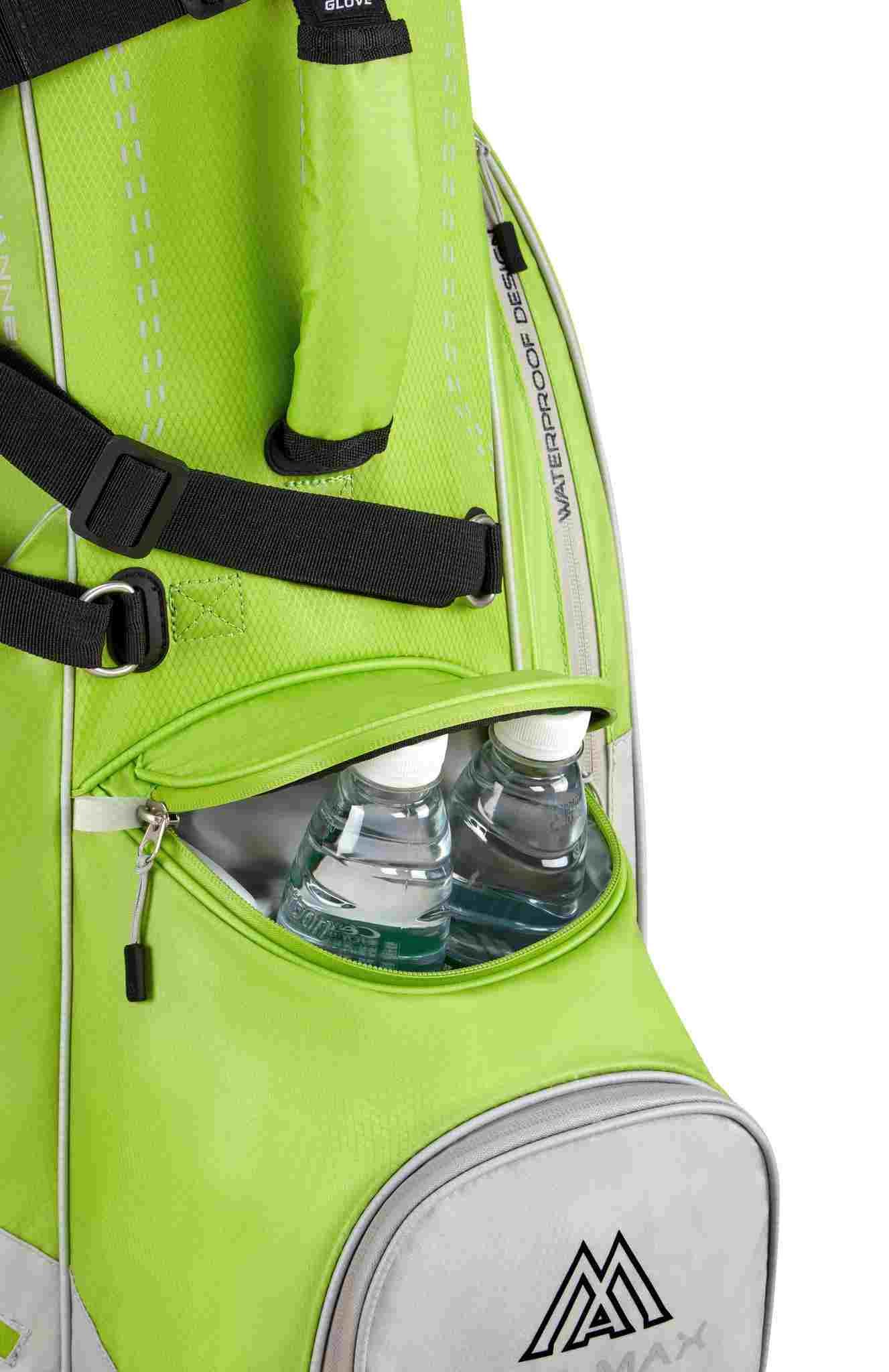 Big Max Dri Lite Hybrid Plus stand bag, lima/plata