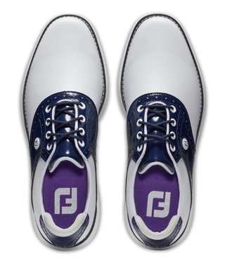 FootJoy FootJoy Traditions Spikeless zapatos de golf para mujer, blanco/marino
