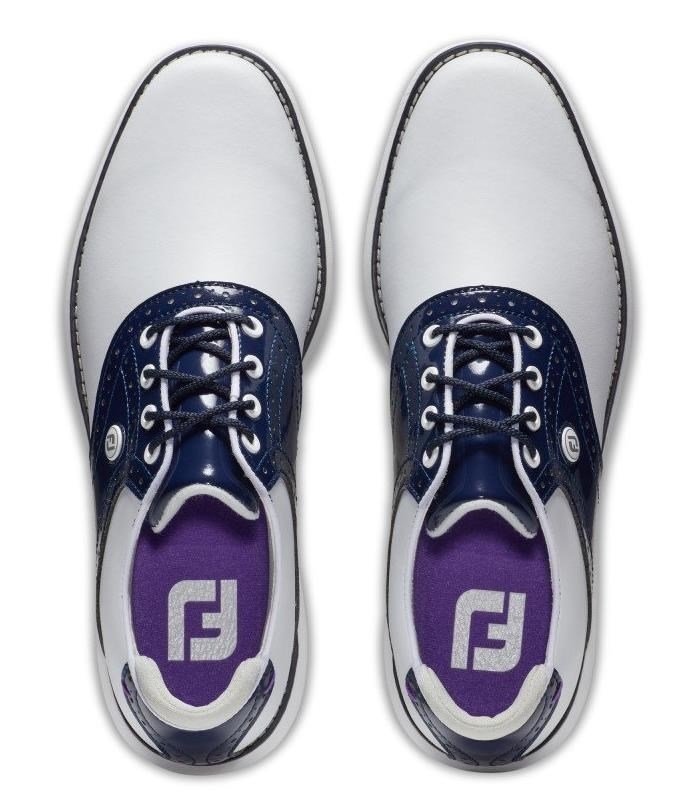 FootJoy FootJoy Traditions Spikeless zapatos de golf para mujer, blanco/marino