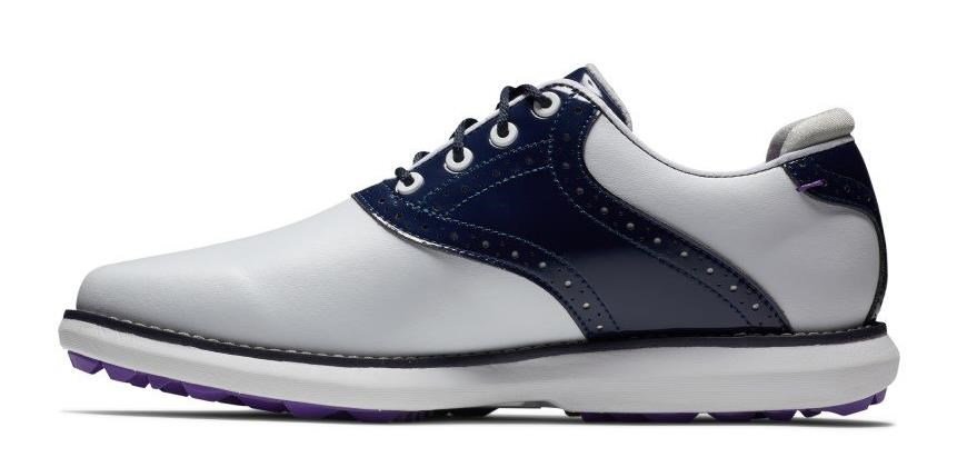 FootJoy FootJoy Traditions Spikeless zapatos de golf para mujer, blanco/marino