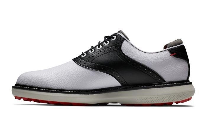 FootJoy Traditions Spikeless zapatos de golf para hombre, blanco/negro