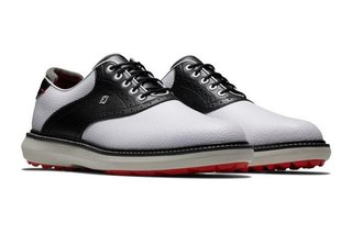 FootJoy Traditions Spikeless zapatos de golf para hombre, blanco/negro