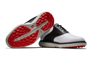 FootJoy Traditions Spikeless zapatos de golf para hombre, blanco/negro