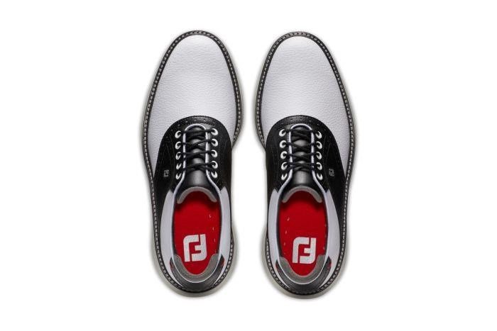FootJoy Traditions Spikeless zapatos de golf para hombre, blanco/negro