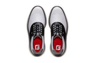 FootJoy Traditions Spikeless zapatos de golf para hombre, blanco/negro