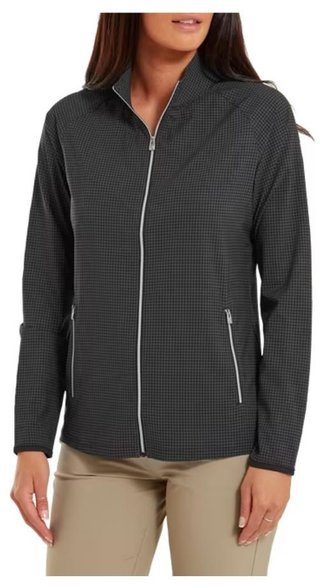 FootJoy Houndstooth Print Woven chaqueta de mujer, negra