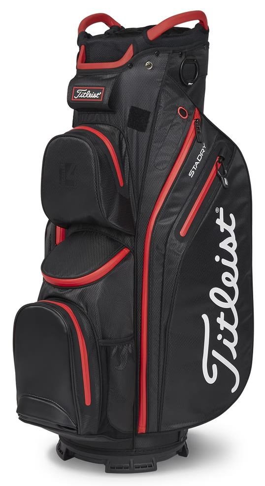 Titleist 14 StaDry cart bag, negro/negro/rojo