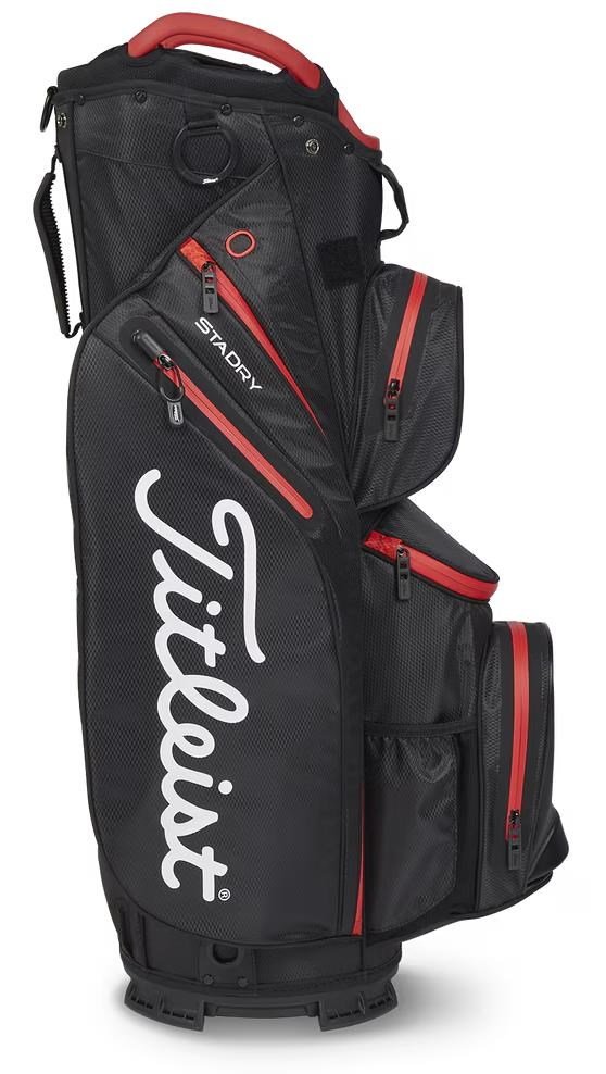Titleist 14 StaDry cart bag, negro/negro/rojo