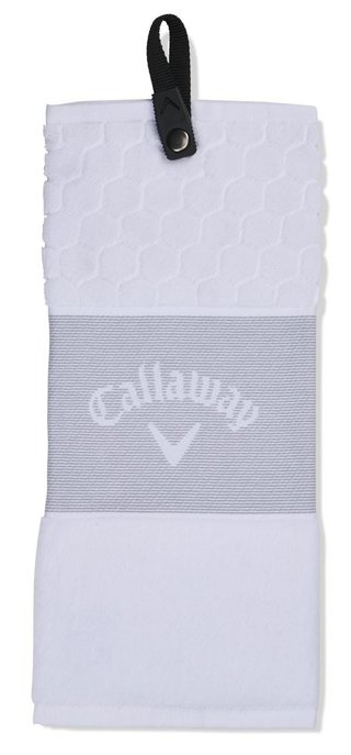 Callaway Tri-Fold 23 toalla de golf 16"x21" (40x53 cm), blanca