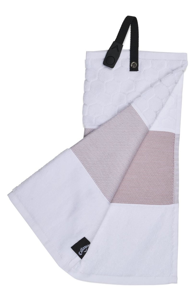 Callaway Tri-Fold 23 toalla de golf 16"x21" (40x53 cm), malva/blanco