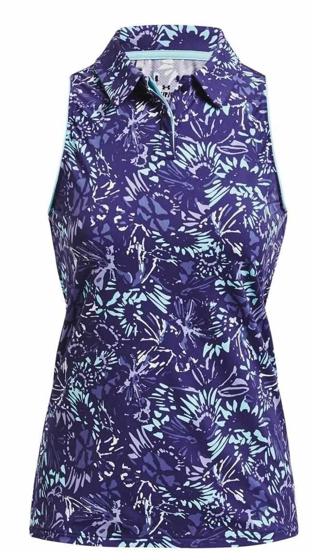 Under Armour Iso-Chill Sleeveless polo de mujer, azul sonar
