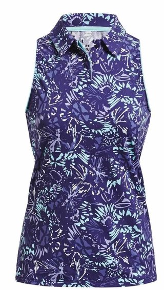 Under Armour Iso-Chill Sleeveless polo de mujer, azul sonar