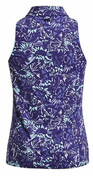 Under Armour Iso-Chill Sleeveless polo de mujer, azul sonar