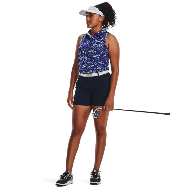 Under Armour Iso-Chill Sleeveless polo de mujer, azul sonar