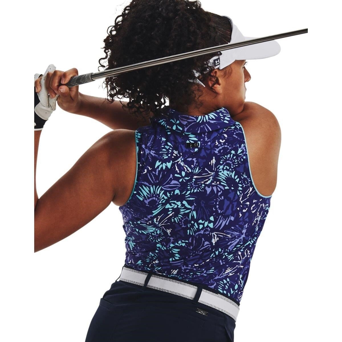 Under Armour Iso-Chill Sleeveless polo de mujer, azul sonar