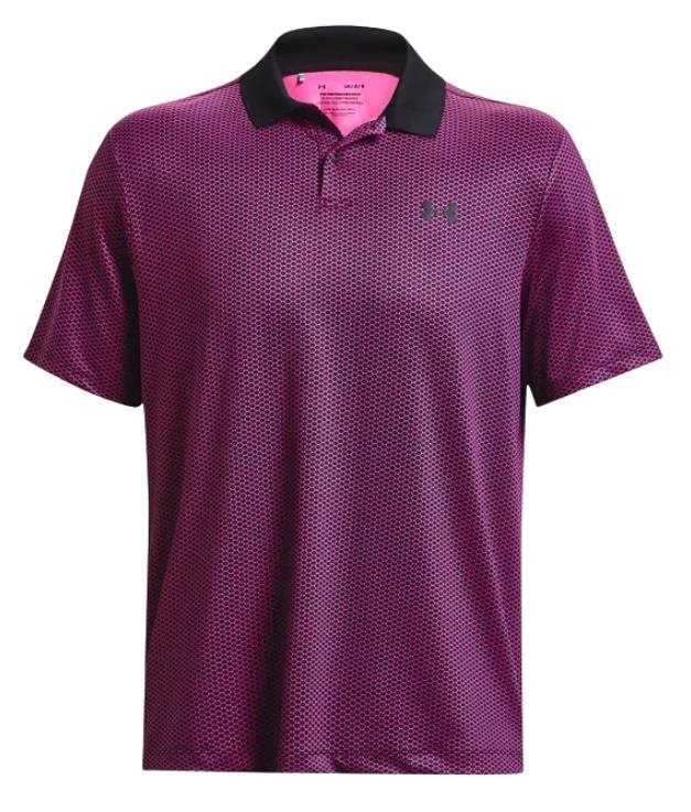 Under Armour Performance 3.0 Printed polo de hombre, negro/rosa