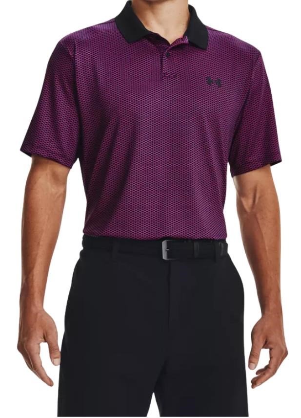 Under Armour Performance 3.0 Printed polo de hombre, negro/rosa