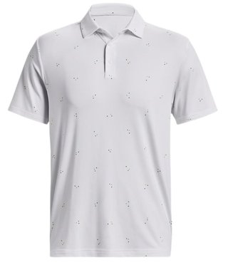 Under Armour Playoff 3.0 Printed polo de hombre, blanco/azul estático