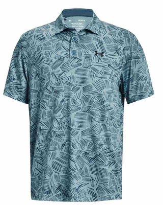 Under Armour Playoff 3.0 Printed polo de hombre, still water/static blue