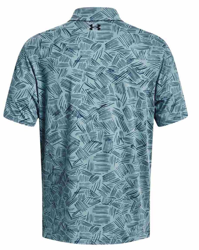 Under Armour Playoff 3.0 Printed polo de hombre, still water/static blue