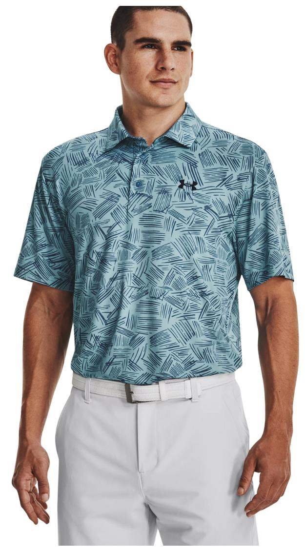 Under Armour Playoff 3.0 Printed polo de hombre, still water/static blue