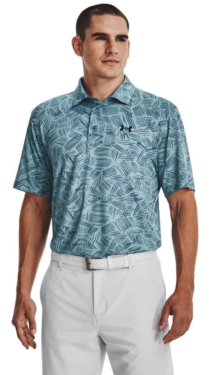 Under Armour Playoff 3.0 Printed polo de hombre, still water/static blue