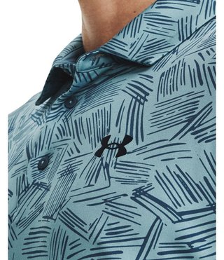 Under Armour Playoff 3.0 Printed polo de hombre, still water/static blue