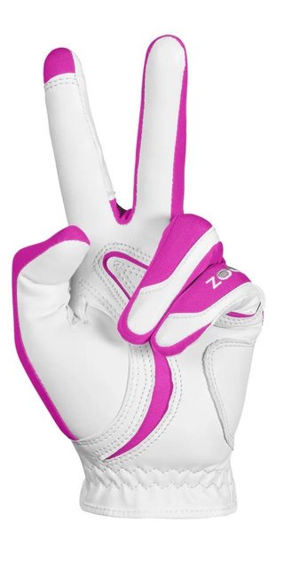 Zoom Zoom Hybrid guante de golf para mujer, blanco/rosa