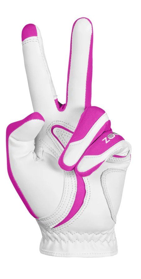 Zoom Zoom Hybrid guante de golf para mujer, blanco/rosa