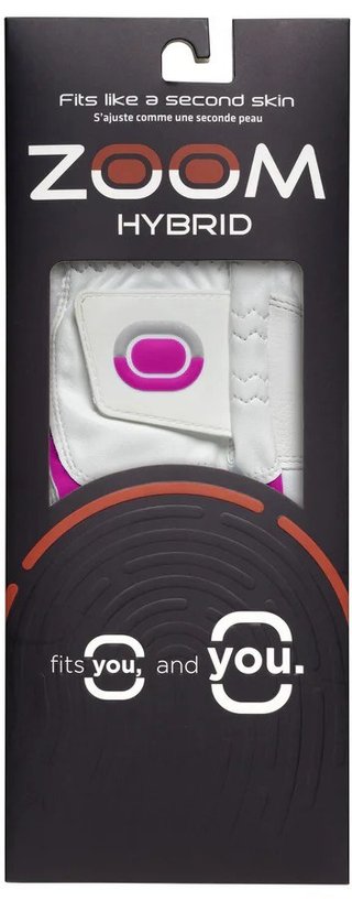 Zoom Zoom Hybrid guante de golf para mujer, blanco/rosa