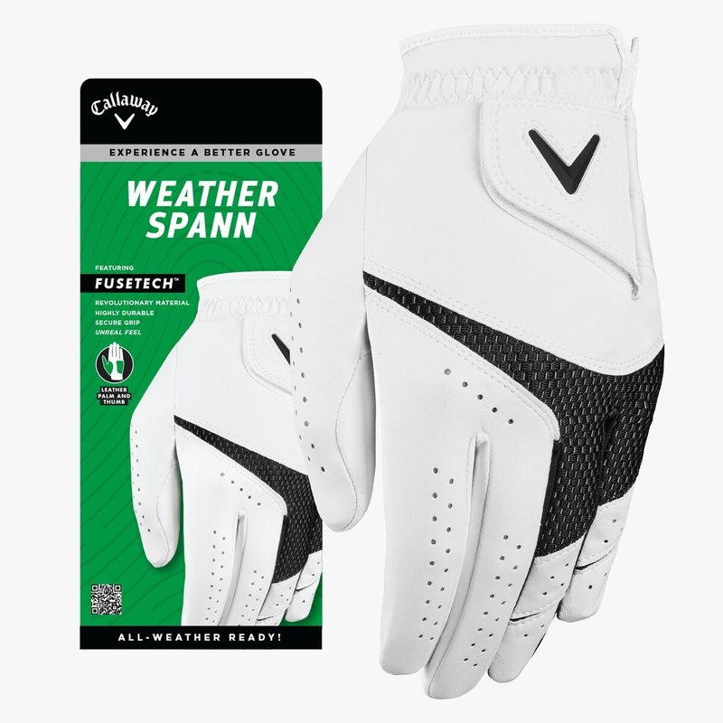 Callaway Weather Spann guante de golf para hombre, blanco