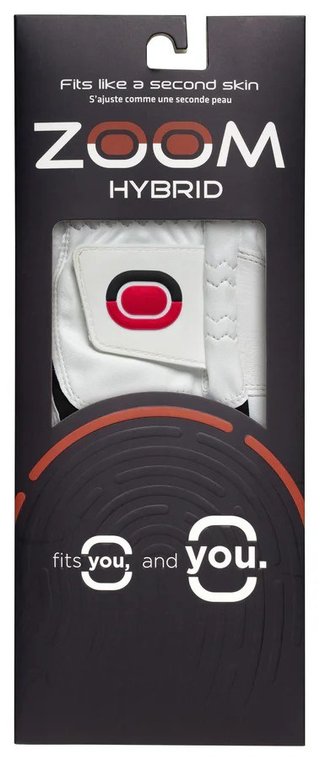 Zoom Zoom Hybrid guante de golf para hombre, blanco/negro/rojo