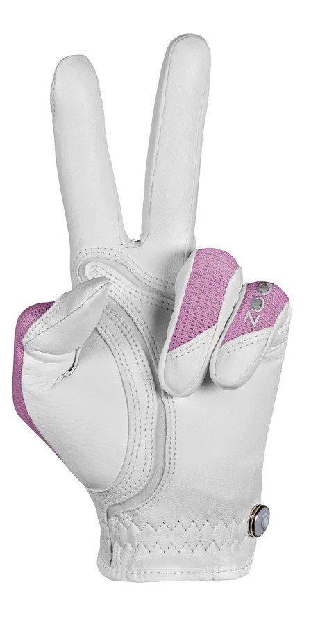 Zoom Zoom Sun Style guante de golf para mujer, blanco/rosa
