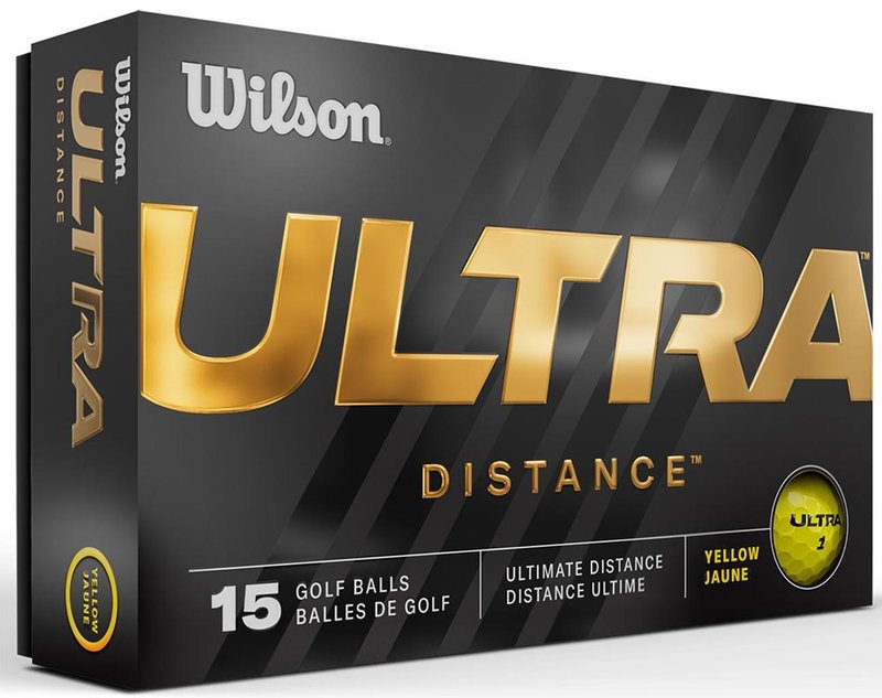 Wilson Ultra Distance pelotas de golf amarillas, 15 unidades