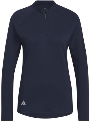 Adidas Solid Quarter Zip de manga larga sudadera de mujer, collegiate navy