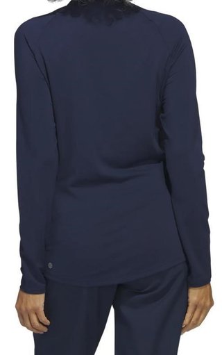Adidas Solid Quarter Zip de manga larga sudadera de mujer, collegiate navy