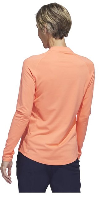 Adidas Solid Quarter Zip de manga larga sudadera de mujer, coral fusion