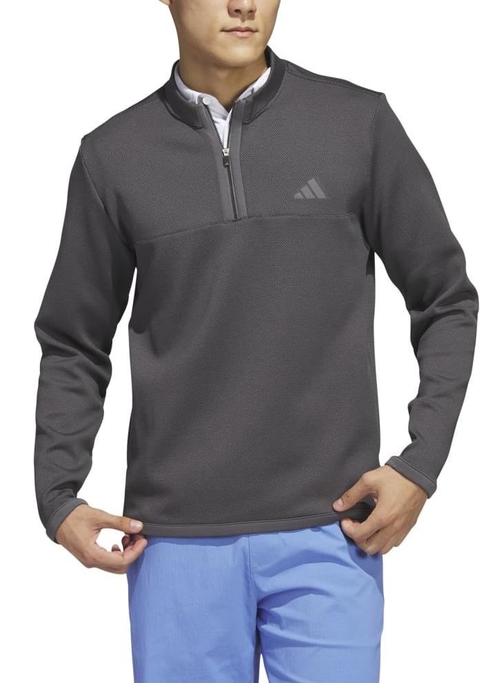 Adidas Microdot 1/4 sudadera de hombre, negro/blanco