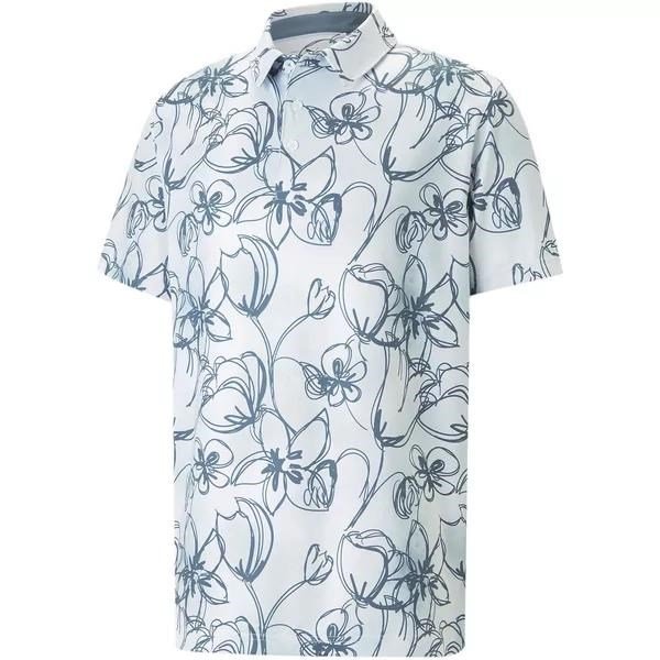 Puma Cloudspun Stems polo de hombre, white/evening sky