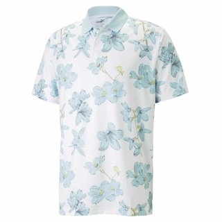 Puma Mattr Verdant polo de hombre, bright white/tropical aqua