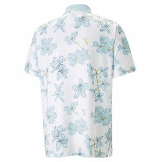 Puma Mattr Verdant polo de hombre, bright white/tropical aqua