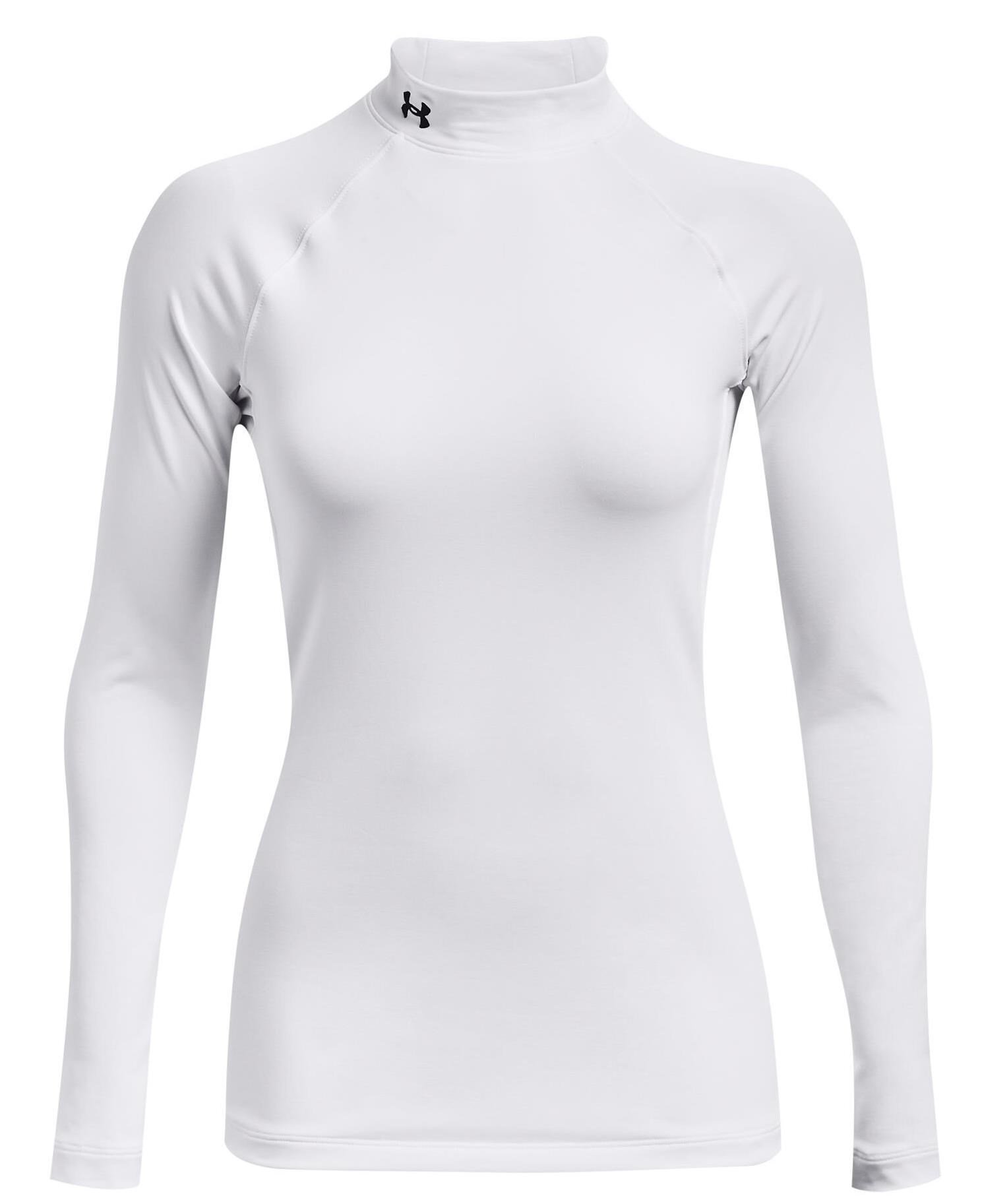 Under Armour Authentics Mockneck camiseta térmica de mujer, blanca