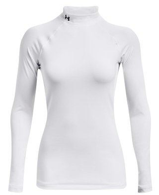 Under Armour Authentics Mockneck camiseta térmica de mujer, blanca