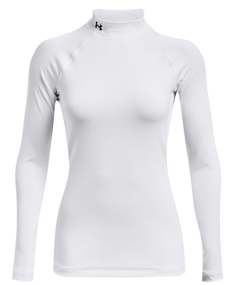 Under Armour Authentics Mockneck camiseta térmica de mujer, blanca