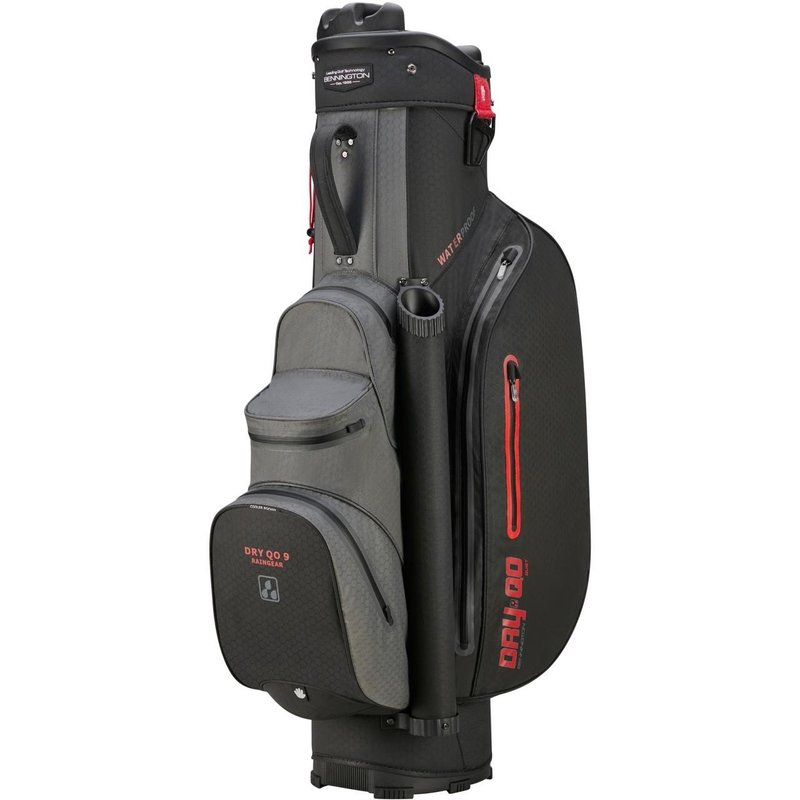 Bennington Dry QO 9 cart bag impermeable, negro/gris cañón/rojo